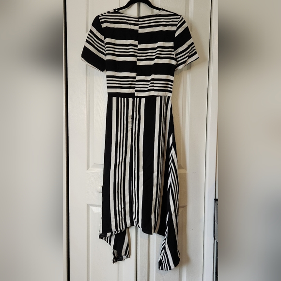 ASOS Oasis Stripe Midi Dress, Black and White, Size US 6 - Picture 2 of 6